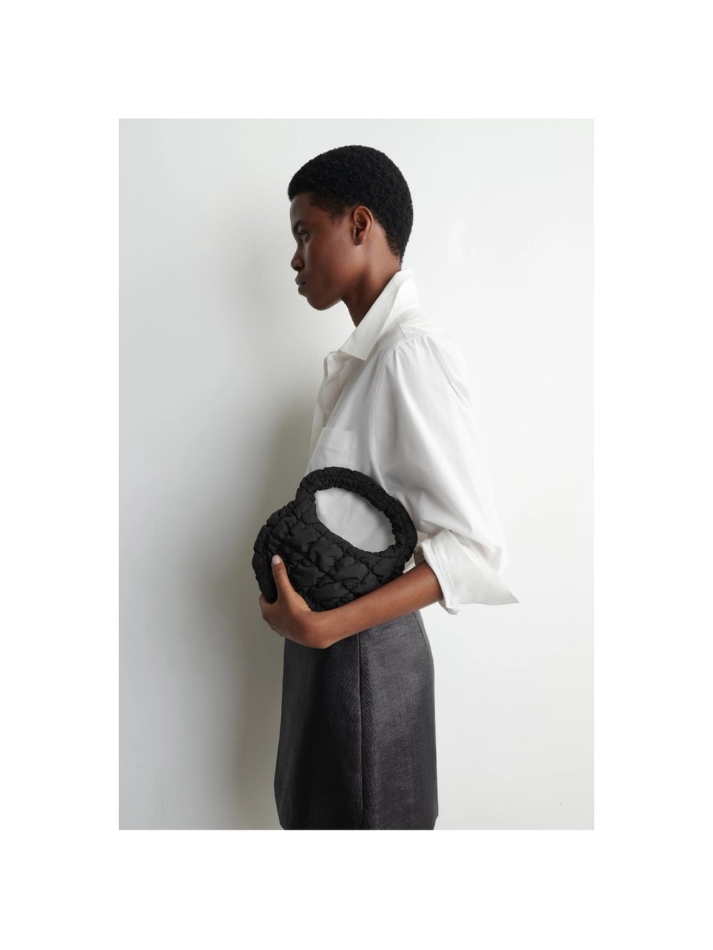 COS Black Quilted Mini Bag